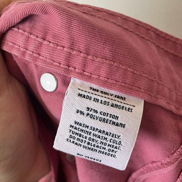 The Only Jane Women Chino Straight Leg Pant Trouser in Pink Maroon Size 2 - Picture 6 of 6